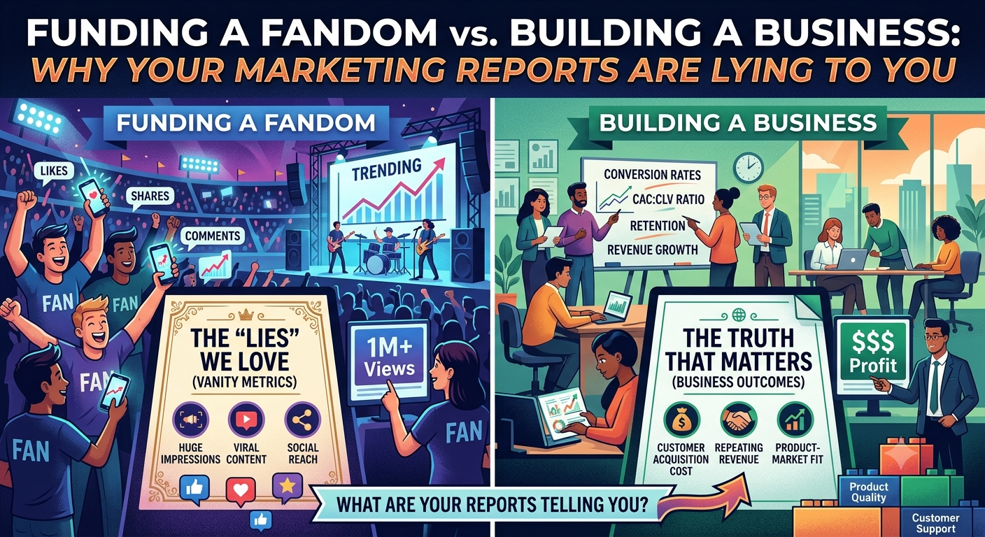 Funding a Fandom vs. Building a Business: Why Your Marketing Reports Are Lying to You
